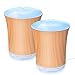 Zookki Essential Oil Diffuser, 200ml Ultrasonic Aromatherapy Diffuser Humidifier with Adjustable Mist Mode, 8 Colors LED Lights Changeable and Waterle (wood grain 2 pack) …