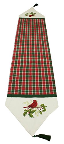 Kay Dee Red Cardinal Plaid Collection Table Runner 13x72 inches