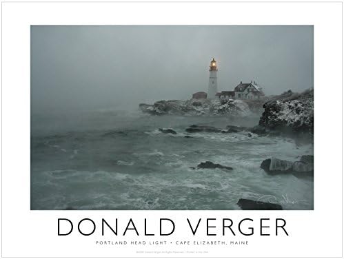 Portland Lighthouse in the Fog. Unique 18x24 Fine Art Photography Poster Print. Best Quality Gift for Him &amp; Her. Great Birthday, Christmas, Mothers Day &amp; Valentines Gifts for Men &amp; Women