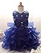 NNJXD Girl Dress Kids Ruffles Lace Party Wedding Dresses Size (90) 12-24 Months Blue