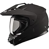 Gmax GM11D Dual Sport Full Face Helmet (Flat Black, Large)