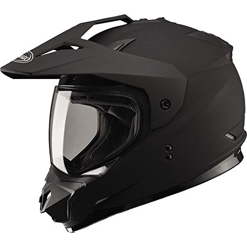 Gmax GM11D Dual Sport Full Face Helmet (Flat Black, Large)