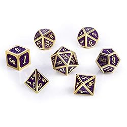 DNDND Glitter Purple Metal Dice Set, Solid