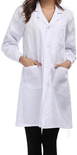 Taylor Eddie Women's White Full Length Lab Coat with Three Pockets