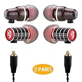 BASN Bibud in-Ear Noise-Isolating Headphone, Balanced Bass Driven Sound, Metal and Wood Housing, Dynamic Dual Drivers with Detachable Cable