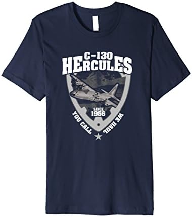 Mens Premium C-130 Hercules You Call We Haul T-shirt XL Navy