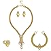 MOOCHI 18K Gold Plated Africa Royal Style Strands Chain Necklace Earrings Ring Bracelet Jewelry Set