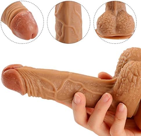 StoneDeng 7 Inch Silicone Waterproof Tools for Women with Strong Suction Cup Hands Free (Brown)