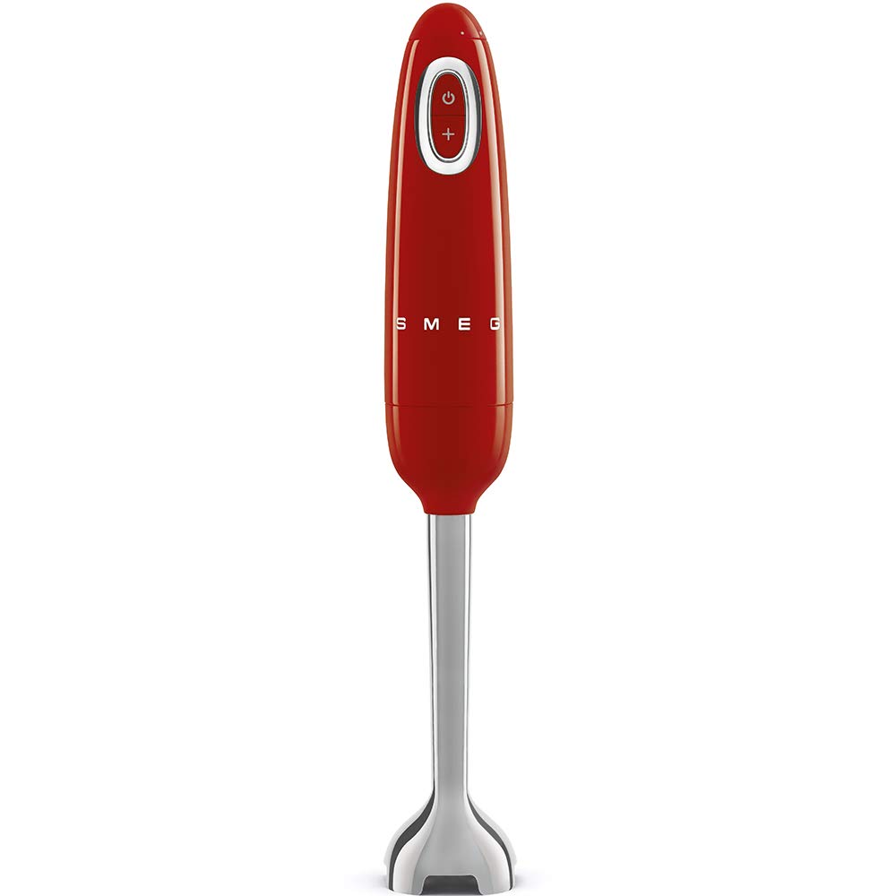 Smeg HBF01RDUK Hand Stick Blender with Innovative FlowBlend System, Stainless Steel Blade, Variable Speed Selection, Turbo Button, 700W, Red