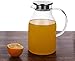 Glass Pitcher With Lid By Golden Spoon: Durable 68oz Glass Carafe With Airtight Cap - MicrowavFreezer Safe Borosilicate Glass For Hot And Cold Liquids - Comes With 2 Stirrers And A Strainer (68 oz)