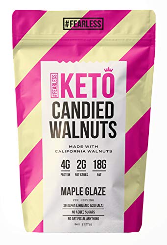 Fearless Keto Small Batch Hand-Roasted Candied Walnuts - Low Carb, High Protein, Monk Fruit Sweetened, Nut Mix, Made…