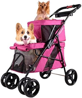 Axiba Pet Stroller Double-decker doggy cart folding mother car