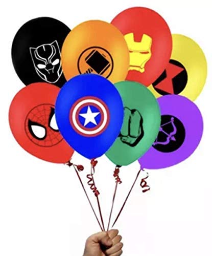 PARK AVE Superhero Balloon Party Favor Supplies - 16ct 12'' Hero Theme Latex Balloons for Comic Theme Party and Decorations