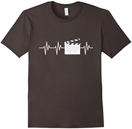 Mens Clapperboard Heartbeat Funny Filmmaker Film T Shirt Gift Small Asphalt