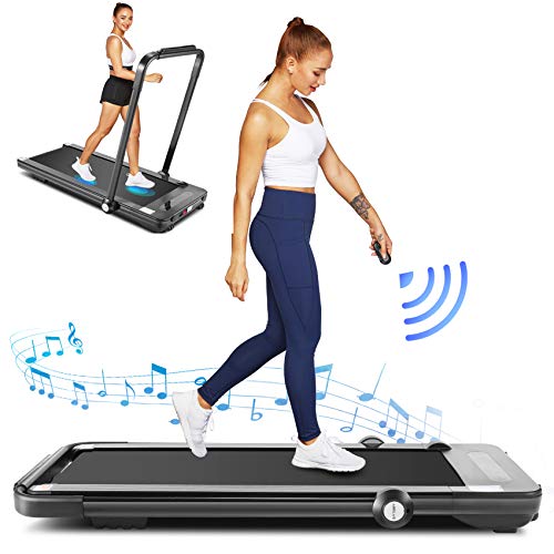 FUNMILY Folding Treadmill,Under Desk Treadmill for Home,2 In1  Running&Walking&Jogging Portable Machine with Bluetooth Speaker&Remote  Control,Built-in
