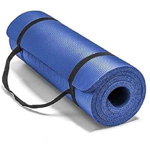 General Packaging Yoga Mat Extra Thick 15mm Non-Slip Pilates Workout Exercise Mat available in Black/Blue//Pink (Blue)