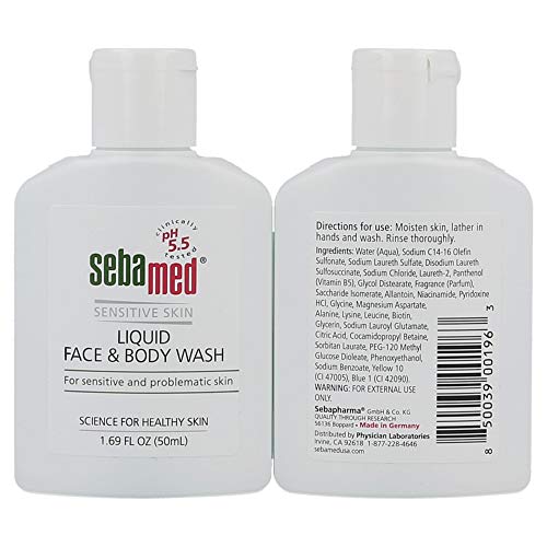 sebamed soap free face & body wash and travel size wash