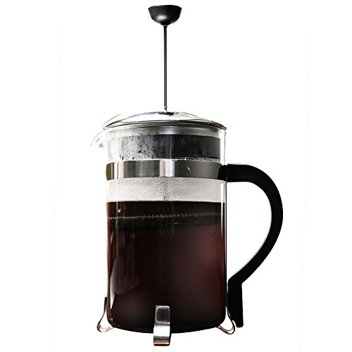 Primula Classic French Press Coffee/Tea Maker - Glass 8 Cup/32 Oz, Black/Chrome Accents