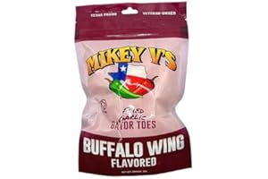 MIKEY V'S Mikey V’s Buffalo Wings “Gator Toes” – Deep-Fried Garlic Snacks, Crunchy Spicy Garlic Bites, 3.9 oz Bag