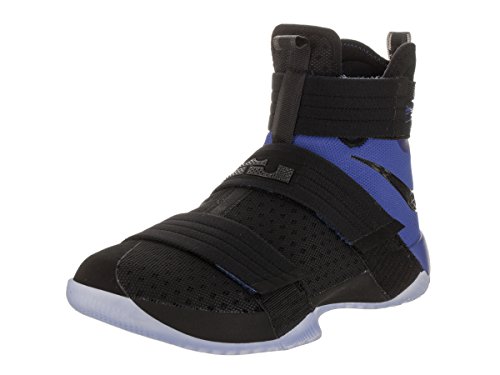 Nike Mens Lebron Soldier 10 Sfg Black/Black/Game Royal Basketball Shoe 10 Men US