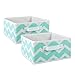 DII Fabric Storage Bins for Nursery, Offices, & Home Organization, Containers are Made to Fit Standard Cube Organizers (11x11x5.5) Chevron Aqua - Set of 2