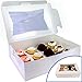 Pro-Quality Bakery Boxes for Cupcakes with Display Window and Cupcake Inserts 12 Pk. Each Recyclable, Bright White Box Displays 1 Dozen Cup Cakes. Ready to Customize for Your Fundraiser, Bake Sale