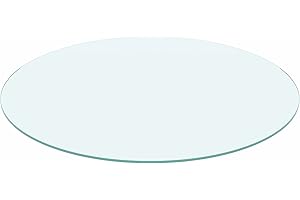 Meihua Glass Table Top, 20 Inch Round 1/4" Thick Flat Polished Edge, Tempered Glass Table Outdoor for 360 Degree Rotatable.