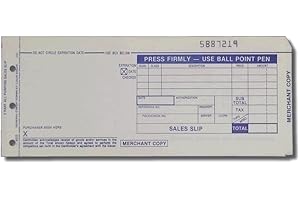 SENTINEL BUSINESS MACHINES 2-Part Long Credit Card Sales Slips (Pack of 100)