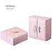 Yerwal Travel Jewelry Box, Butterfly Decoration Portable Travel Jewelry Case Jewelry Display Storage Box Organizer for Rings Earrings Necklace Bracelet (Pink)