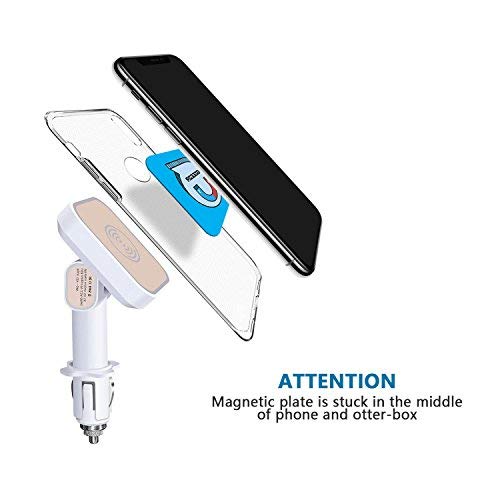 Powerful Mount Magnet Plate For Wireless Charger,MOZEEDA Thin 0.8mm Smart Magnetic Patch Pad For Magnetic Wireless Car Charger and Phone Car Mount Holder Cradle(1 PC Rectangle)