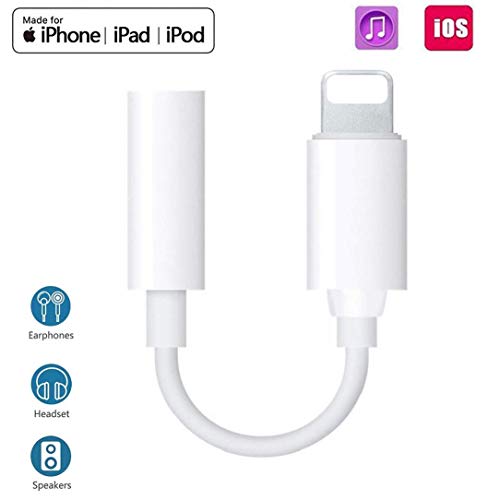 Headphone Jack Adapter 3.5mm Headphone Adapter for iPhone 8 Xs/Xs Max/XR / 8/8 Plus/X / 7/7 Plus Audio Splitter Accessories AUX Audio Music Assist Adapter Headphone Adapter 3.5mm Earbuds