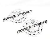 2 NEW CHROME FORD CUSTOM 7.3L F250 F350 POWERSTROKE DOOR BADGES EMBLEMS SET PAIR