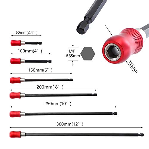 6pcs Drill Bit Extension Set Magnetic for Screw Bit
