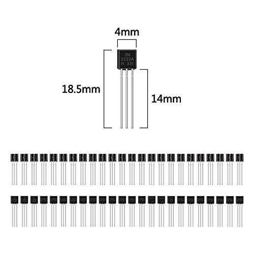 840PCS 24 Values 2N2222-S9018/BC327-BC558 NPN PNP Power General Purpose Transistors Assortment Kit with Storage Case