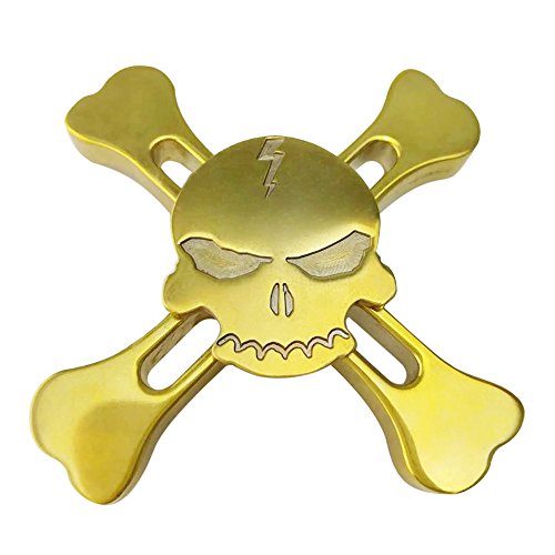 AIRSSON Fidget Hand Spinner Skull Cross Pure Copper Cool 
