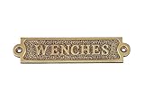 Antique Brass Wenches Sign - Vintage Pirate Sign - Nautical Wall Hanging