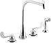 KOHLER K-7779-K-CP Triton Kitchen Sink Base Faucet, 12-1/4-Inch Spout Height, Polished Chrome (Handles Not Included)
