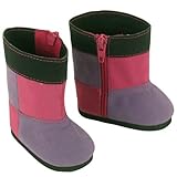 Sophia's 18 Inch Doll Shoes, Doll Accessories Fits American Girl Doll, Suede Patchwork Doll Boots