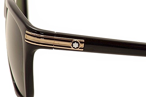 Mont Blanc Men's MB502S 01N Sunglasses, Shiny Black