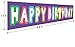 Large Happy Birthday Yard Sign Banner - Purple, Colorful Birthday Party Supplies Decoration, Rainbow Photo Backdrop (9.8 x 1.6 ft)