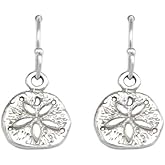 Sterling Silver Tiny Sand Dollar Charm Earrings