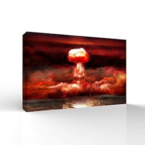 Canvas Wall Art for Living Room,Bedroom Home Artwork Paintings Mushroom Cloud Ready to Hang - 12x18 inches