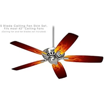 Fire Flames On Black Ceiling Fan Skin Kit Fits Most 42 Inch Fans