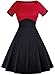 OLADY Women's Vintage 1950s Polka Dots Patchwok A-Line Short Sleeve Cocktail Swing Dress