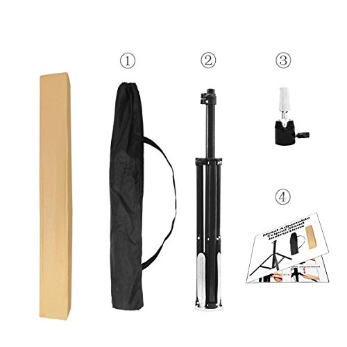 HYOUJIN Heavy Duty Metal Adjustable Tripod Stand Holder Wig Stand for Canvas Block Head Hairdressing Training Head Mannequin Head with Carry Bag - Thumbnail 3