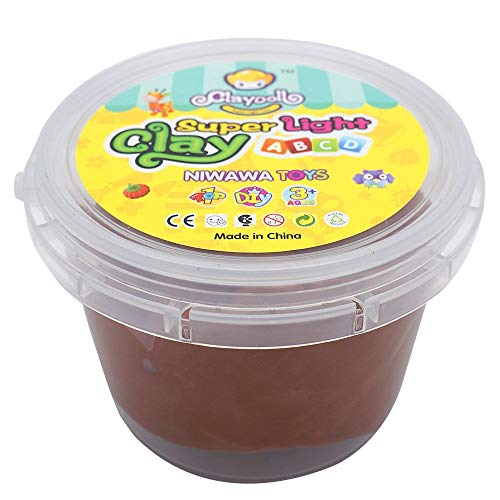 FENFEN Air Dry Clay Dough Ultra Light Molding Magic Clay with Bucket Toy for Kids (Brown)