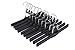 JS HANGER Pants Hangers 12 Pack Non Slip Slacks/Skirts Metal Hangers with Anti-Slip Black Coating, Black