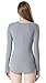 Moxeay V-Neck One Piece Bodysuit Long Sleeve Bodycon Rompers (Small, Gray)