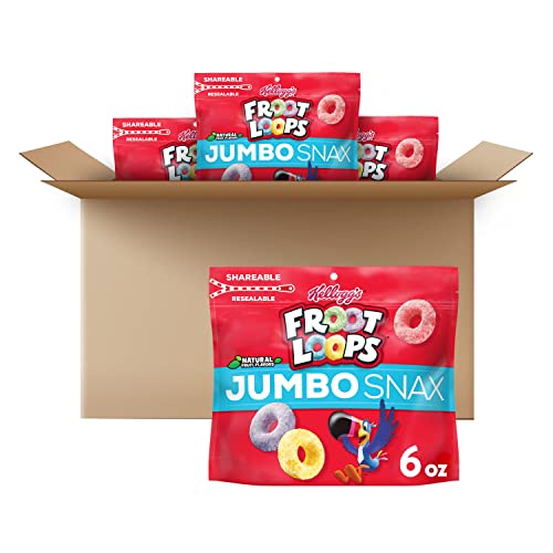 Kellogg's Froot Loops Jumbo Snax, Cereal Snacks, Original, On the Go