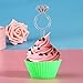 Wedding Decorations Wedding Cupcake Toppers Glitter Diamond Ring Design for Weddings Bridal Showers Party Supplies,72 Pieces